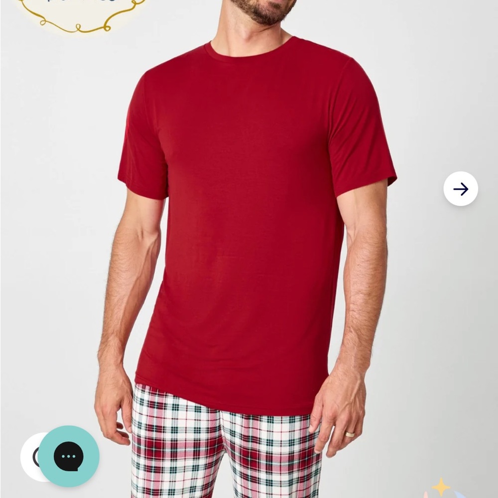 Holiday Red Men's Short Sleeve Pajama Top Limited Edition